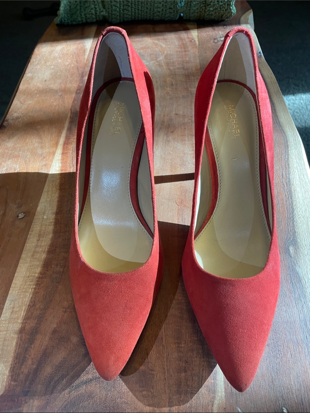 Michael Kors Red Suede Pointed Toe Pumps